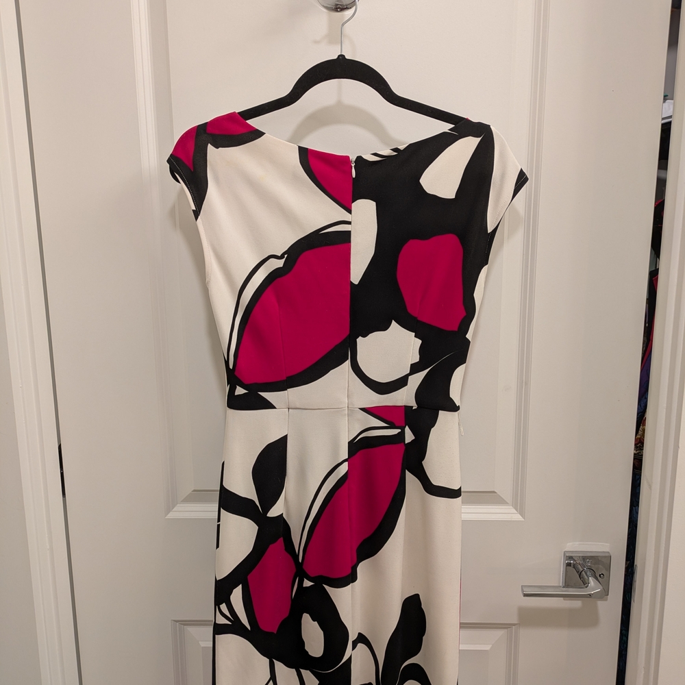 Muse Black and Pink Abstract Midi Dress - Picture 4 of 7